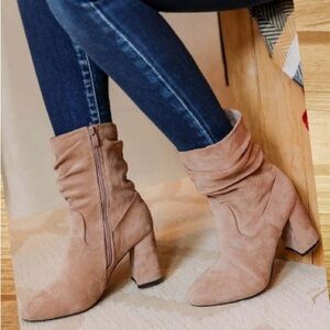 Women's Tan Suede Ankle Boots